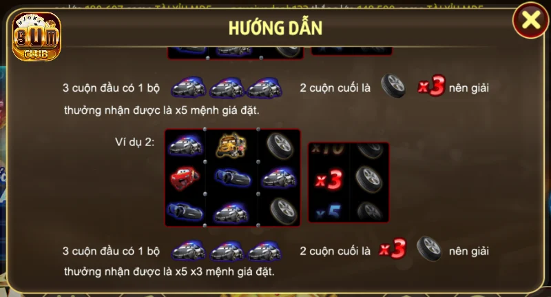 Diễn biến ván cược mini game siêu xe Sumclub